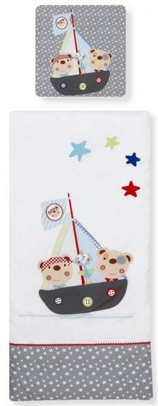 Interbaby - Бебешки спален комплект от 2 части с плик-торба *Little Pirates*