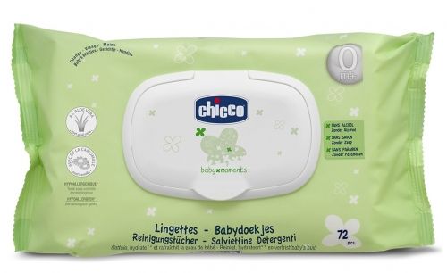 Chicco - Почистващи мокри кърпички за бебета Baby Moments 72 бр.