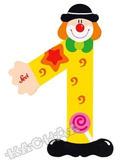Sevi - Дървена цифричка - Clown 1