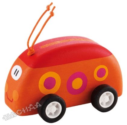 Sevi - Дървена количка Mini - Червено Бръмбарче