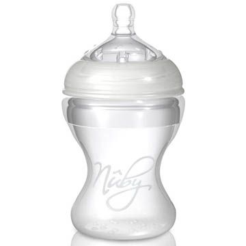 Nuby - Силиконово шише за хранене Natural Touch с биберон 0м+ 210мл.