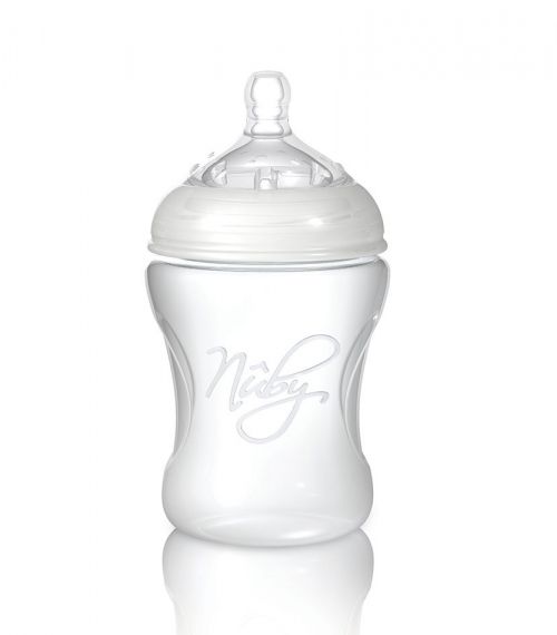 Nuby - Силиконово шише за хранене Natural Touch с биберон 0м+ 210мл.