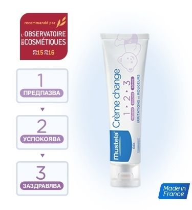 Mustela- Витаминен защитен крем- За ежедневно предпазване от подсичане