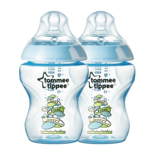TOMMEE TIPPEE Декорирани шишета 260 ml за хранене 2 бр. сини
