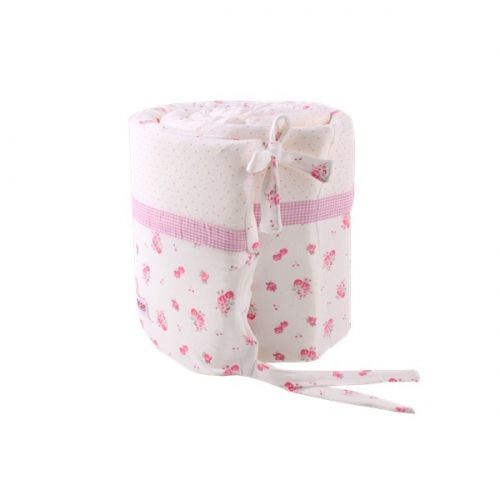 Minene - Обиколник за бебешка кошарка Бели Цветя