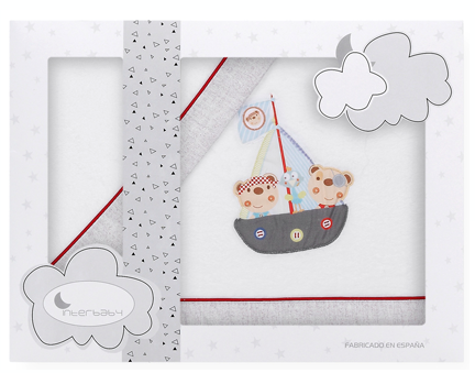 Interbaby - Зимен спален комплект от 3 части за количка *Little Pirates* 55x85см