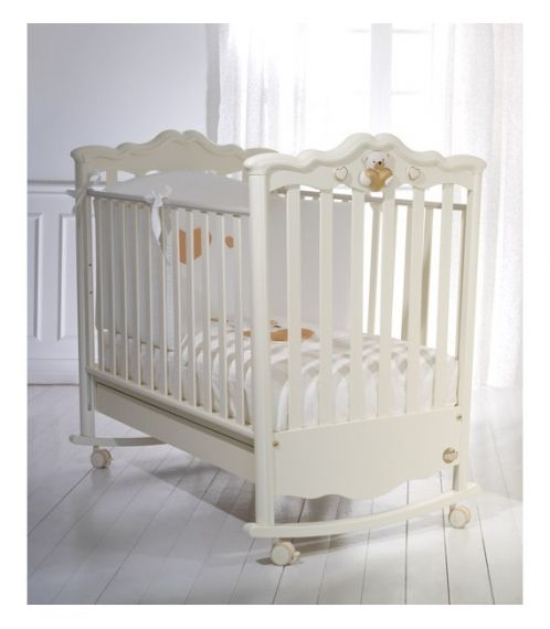 Детско дървено легло-люлка Baby Expert Romantico Panna