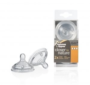 TOMMEE TIPPEE Биберони за хранене Easi-Vent Fast - 3 капки 6m+