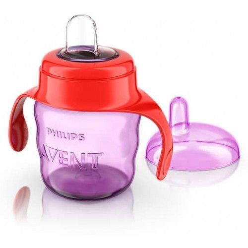 AVENT - Чаша за лесен преход с дръжки 6м+, 200мл, лилава