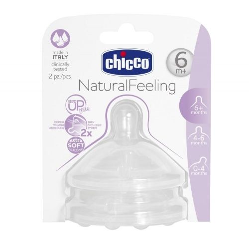 Chicco -  Биберон Natural Feeling 6+  - 2бр