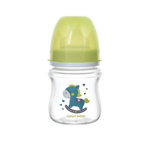 Canpol - Шише с широко гърло антиколик  120 мл. 'Toys' зелен