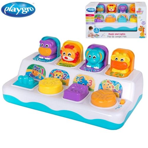 Playgro -  Музикална играчка със светлини "Изскачащи животни"