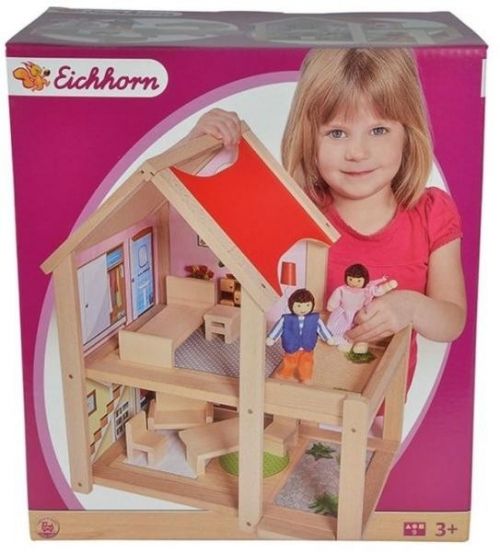 Eichhorn - Дървена къща с две кукли 