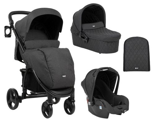 Kikka Boo Бебешка количка Madrid 3 в 1  Black Melange 