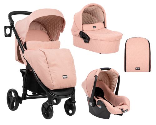 Kikka Boo Бебешка количка Madrid 3 в 1 Pink Melange