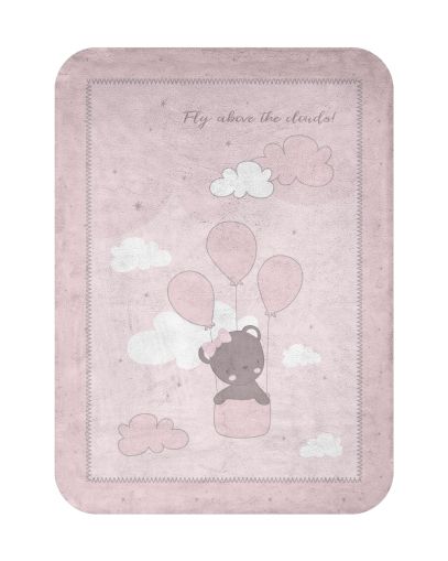 Kikka Boo - Поларено бебешко одеяло Dream Big Pink