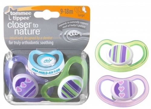 TOMMEE TIPPEE Силиконова залъгалка AIR 9-18 месеца 2 бр.