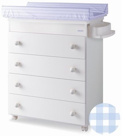 Шкаф-вана за детска стая Micuna B947 White с повивалник Vichy Blue