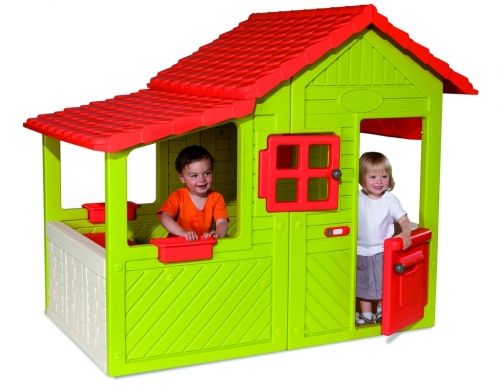 Smoby Детска пластмасова къща с цветя