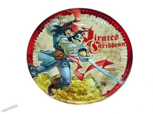 Disney Чинии за еднократна употреба 10бр-23 см. Caribbean Pirates