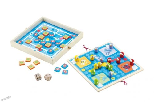 Sevi - Комплект класически игри 4 в 1 от дърво