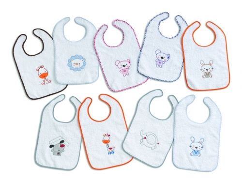 Interbaby - Комплект лигавници с велкро лепенка 6 бр. *Животни*