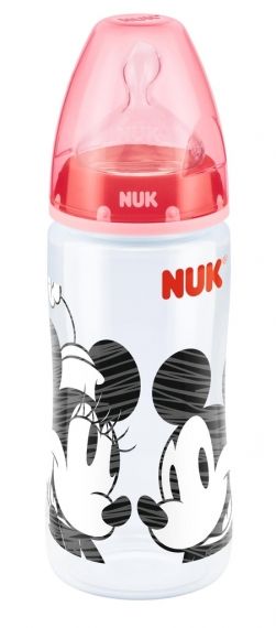 NUK Шише PP със силиконов биберон MICKEY 300 мл. червено