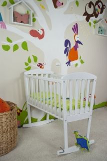 Бебешка дървена люлка BUCKO White 85х35 см
