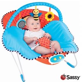 Музикален шезлонг Sassy *Пчеличка* с вибрация и одеялце
