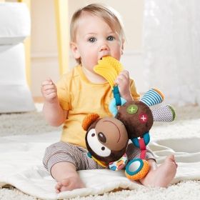 Skip Hop  - Мека играчка за количка с чесалка за зъбки - Маймунка 
