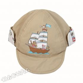 Детска шапка с козирка *Pirates* - кафява
