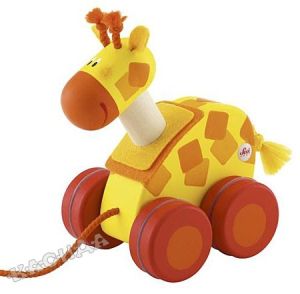 Sevi - Дървена играчка за дърпане Mini ЖИРАФ