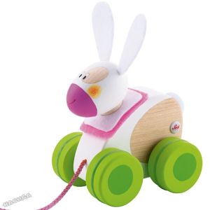 Sevi - Дървена играчка за дърпане Mini ЗАЙЧЕ