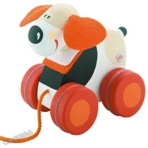 Sevi - Дървена играчка за дърпане Mini КУЧЕНЦЕ