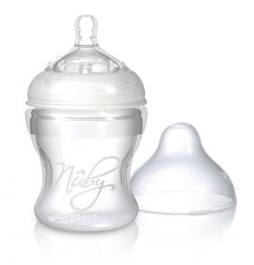 Nuby - Силиконово шише за хранене Natural Touch с биберон 0м+ 150мл.