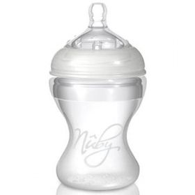 Nuby - Силиконово шише за хранене Natural Touch с биберон 0м+ 210мл.