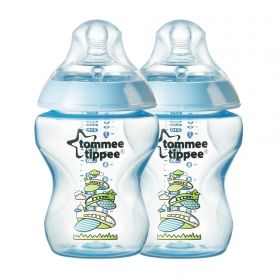 TOMMEE TIPPEE Декорирани шишета 260 ml за хранене 2 бр. сини