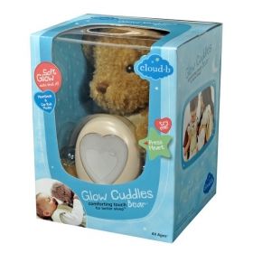 Плюшено мече с туптящо и светещо сърце Cloud-b Glow Cuddle Bear Toffee