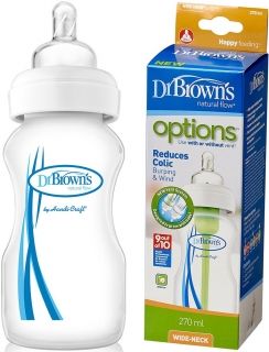 Dr.Brown`s Natural Flow Options - Широко шише за хранене 270ml.