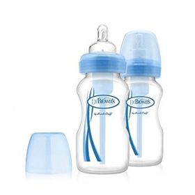 Dr.Brown`s Natural Flow Options - Широки шишета за хранене 270ml. 2бр. *синьо*