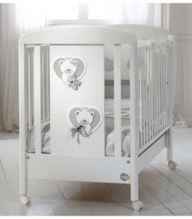 Детско дървено легло Baby Expert Duetto Bianco/Grigio