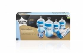 TOMMEE TIPPEE Комплект за новородено + четка за шишета син