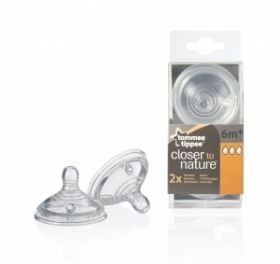 TOMMEE TIPPEE Биберони за хранене Easi-Vent Fast - 3 капки 6m+