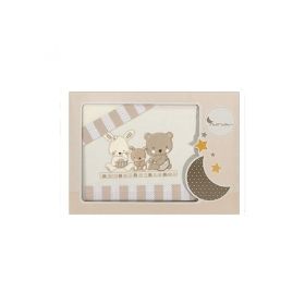 Interbaby - Детски спален комплект 3 части 'Love beige' (60x120см)