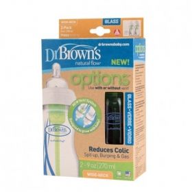 Dr.Brown`s Стъклени бутилки Natural Flow® Wide-Neck 270 ml 2 бр.