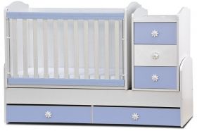 Dizain Baby Детско трансформиращо се легло-люлка *НИА* Бяло/Синьо
