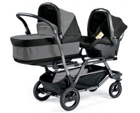 Peg Perego Бебешка количка за близнаци DUETTE Piroet Luxe Ecru