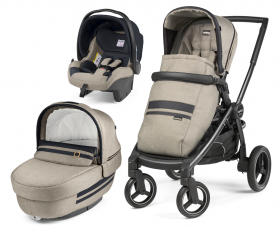 Peg Perego Бебешка количка 3в1 Team Elite SL Modular Luxe Ecru