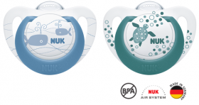 NUK залъгалки силикон 6-18 мес. 2бр GENIUS    