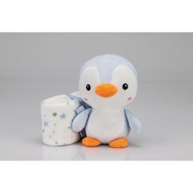 Interbaby одеяло с играчка син Пингвин 